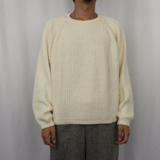 画像2: 90's Eddie Bauer コットンニットセーター M (2)