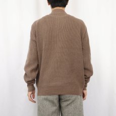 画像3: 90's LANDS' END ヘンリーネック コットンニットセーター L (3)