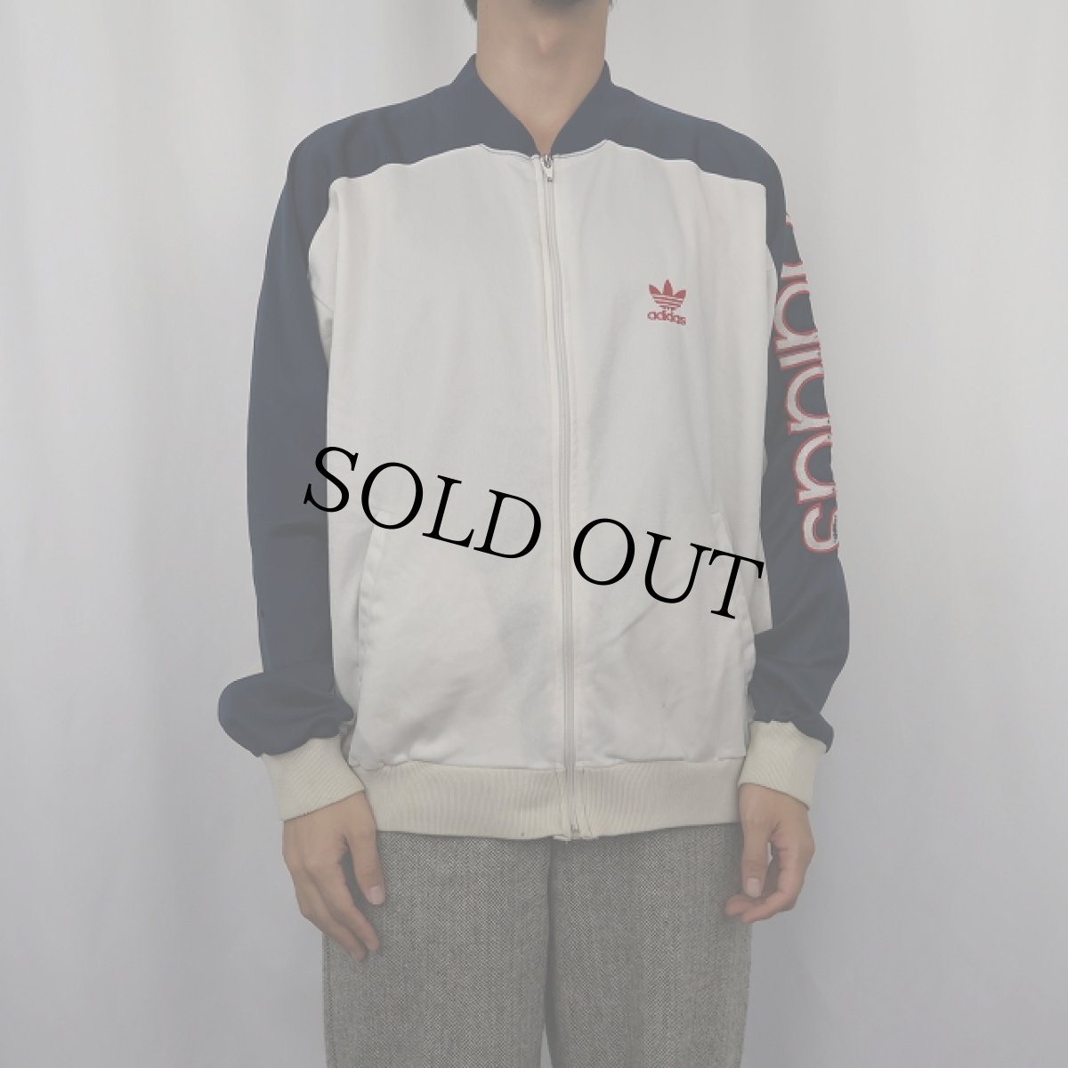 画像2: 80's adidas USA製 ロゴ刺繍 トラックジャケット L (2)