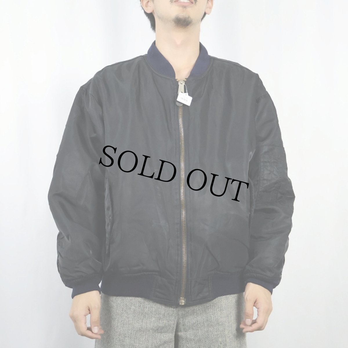 画像3: "MA-1 TYPE" フライトジャケット BLACK M (3)