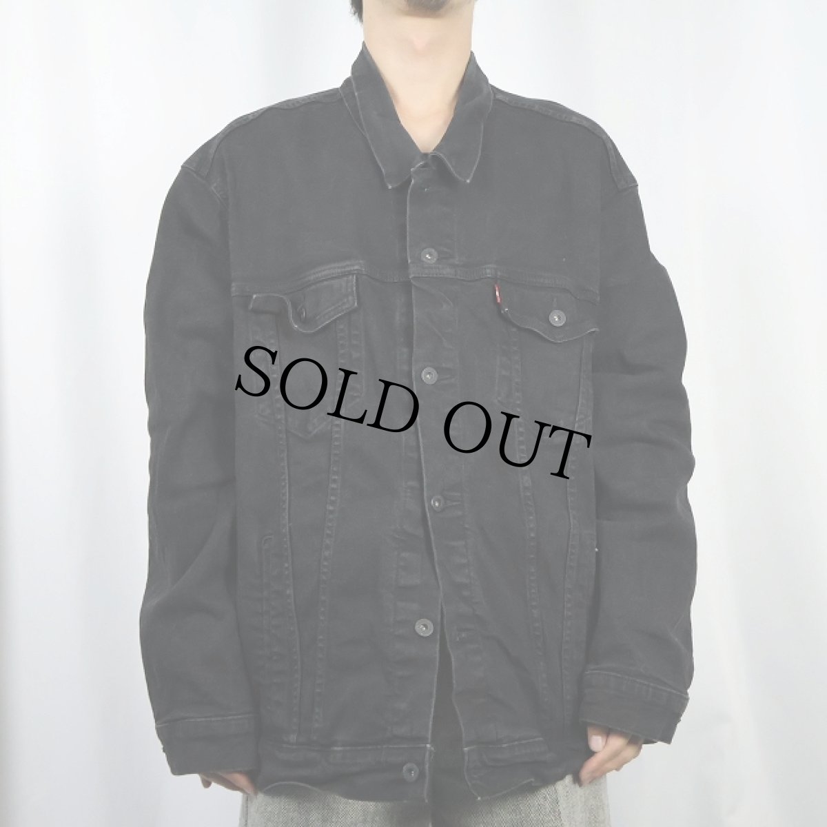 画像2: Levi's ブラックデニムジャケット 3XL (2)