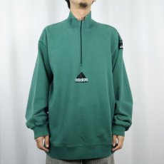 画像2: 90's adidas EQUIPMENT ロゴ刺繍 ハーフジップスウェット XL (2)