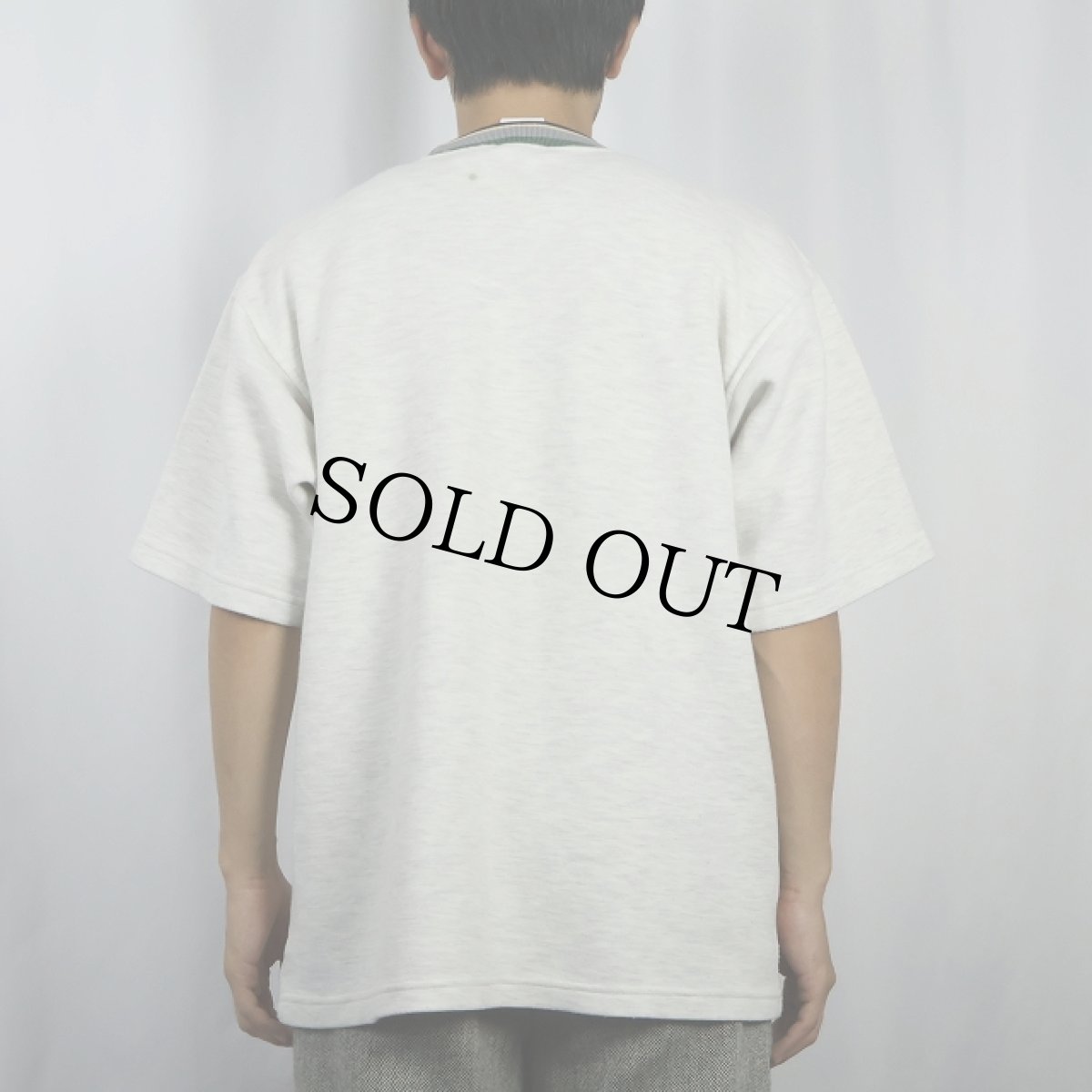 画像3: 90's NIKE ロゴ刺繍 ポケット付き 半袖スウェット M (3)