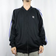 画像2: 90's adidas ロゴ刺繍 トラックジャケット BLACK L (2)