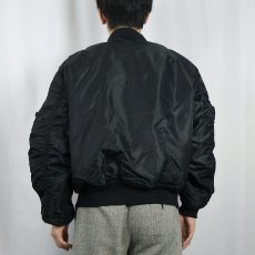 画像4: 民間品 ALPHA INDUSTRIES,INC. MA-1 フライトジャケット BLACK LARGE (4)