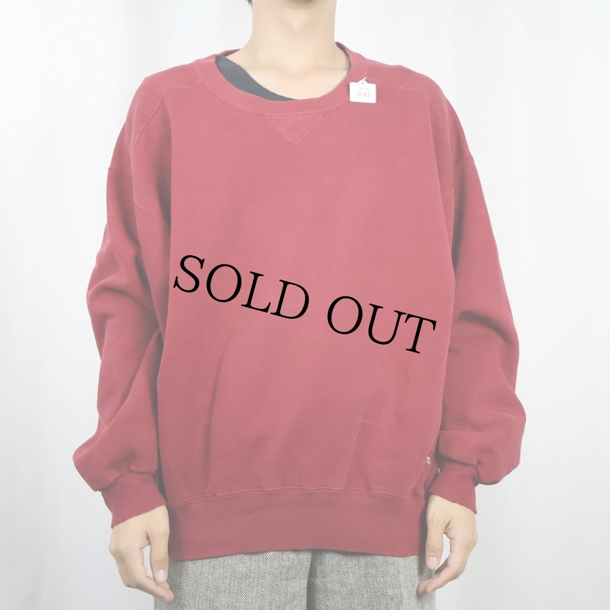 画像2: 90's RUSSELL ATHLETIC "HIGH COTTON" USA製 前V 無地スウェット L (2)