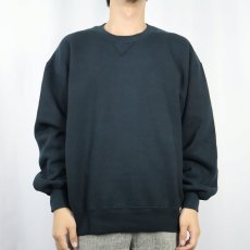 画像2: 90's RUSSELL ATHLETIC USA製 前V 無地スウェット BLACK L (2)