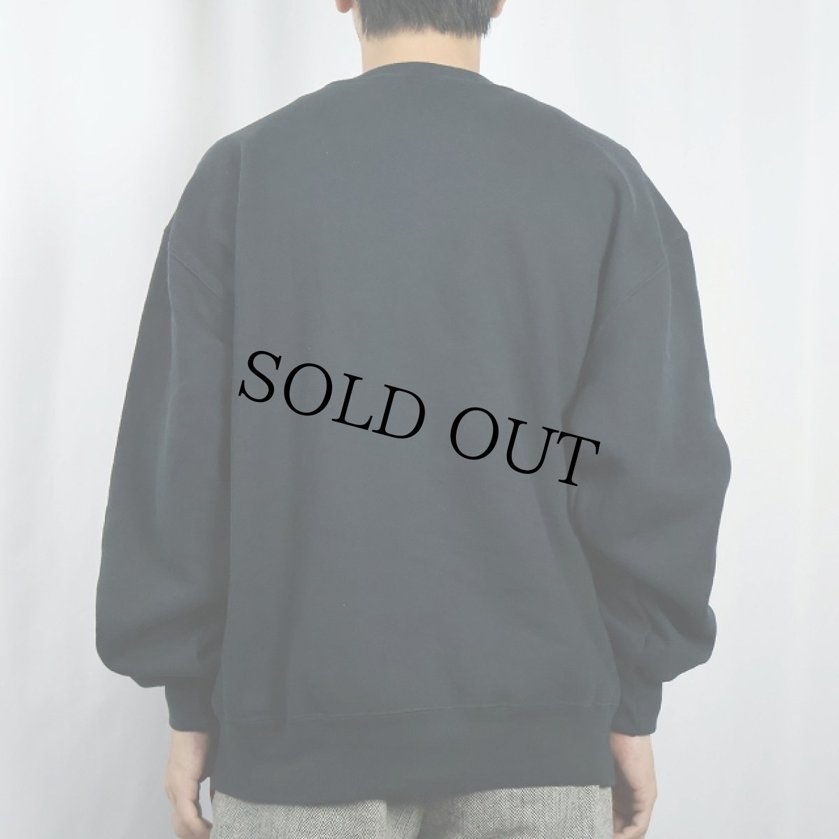 画像3: 90's RUSSELL ATHLETIC USA製 前V 無地スウェット BLACK L (3)