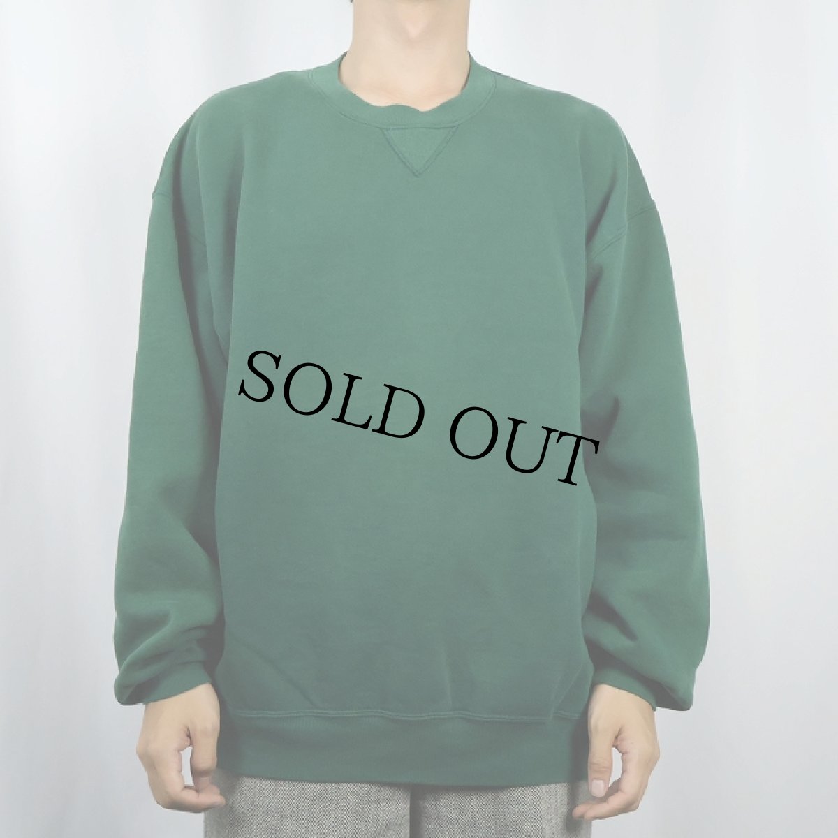 画像2: 90's RUSSELL ATHLETIC USA製 前V 無地スウェット XL (2)