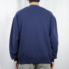 画像3: 90's RUSSELL ATHLETIC USA製 前V 無地スウェット NAVY L (3)
