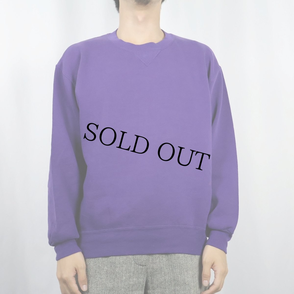 画像2: 90's RUSSELL ATHLETIC USA製 前V 無地スウェット L (2)