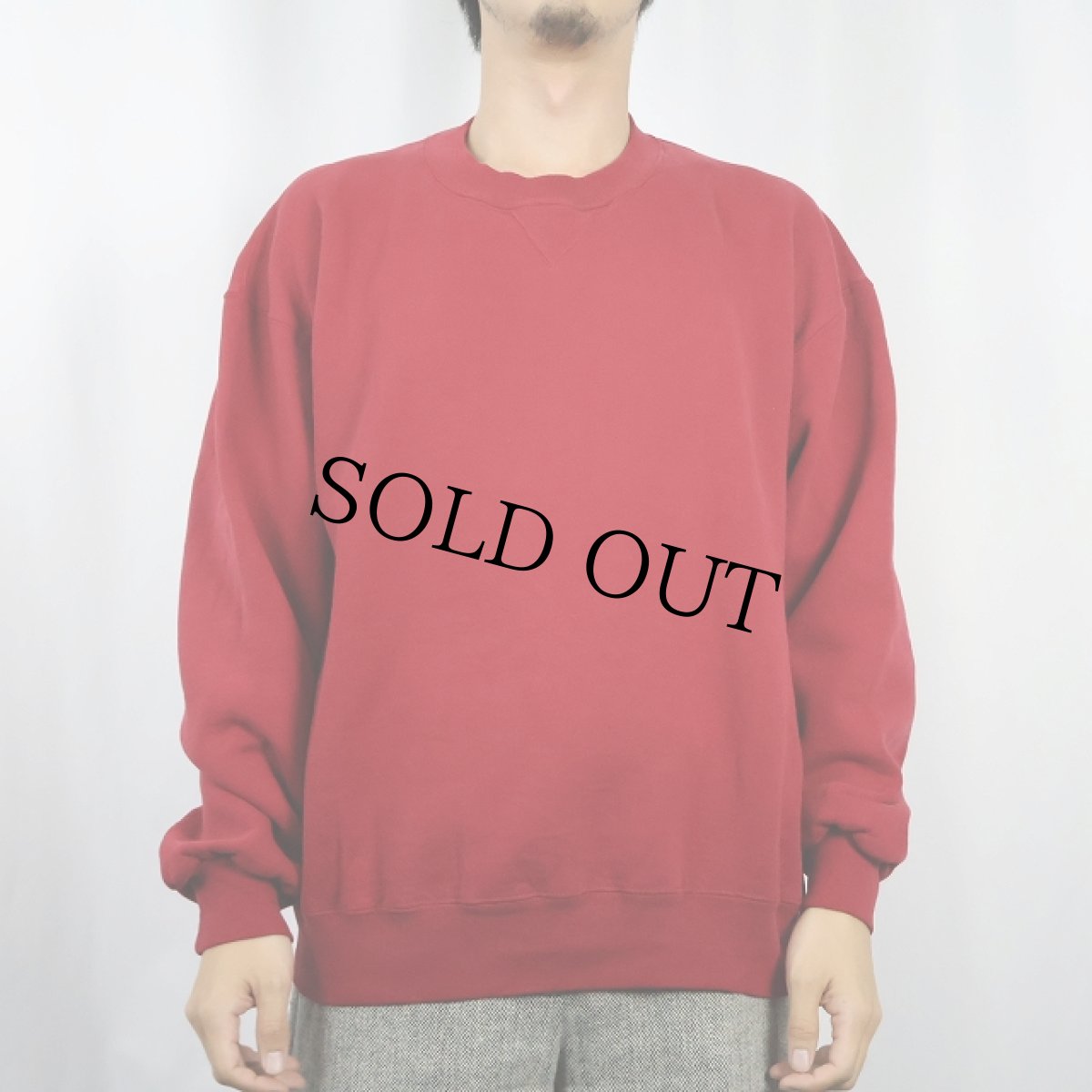 画像2: 90's RUSSELL ATHLETIC USA製 前V 無地スウェット L (2)