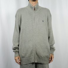 画像2: POLO Ralph Lauren ハイネック コットンニット ダブルジップジャケット M (2)