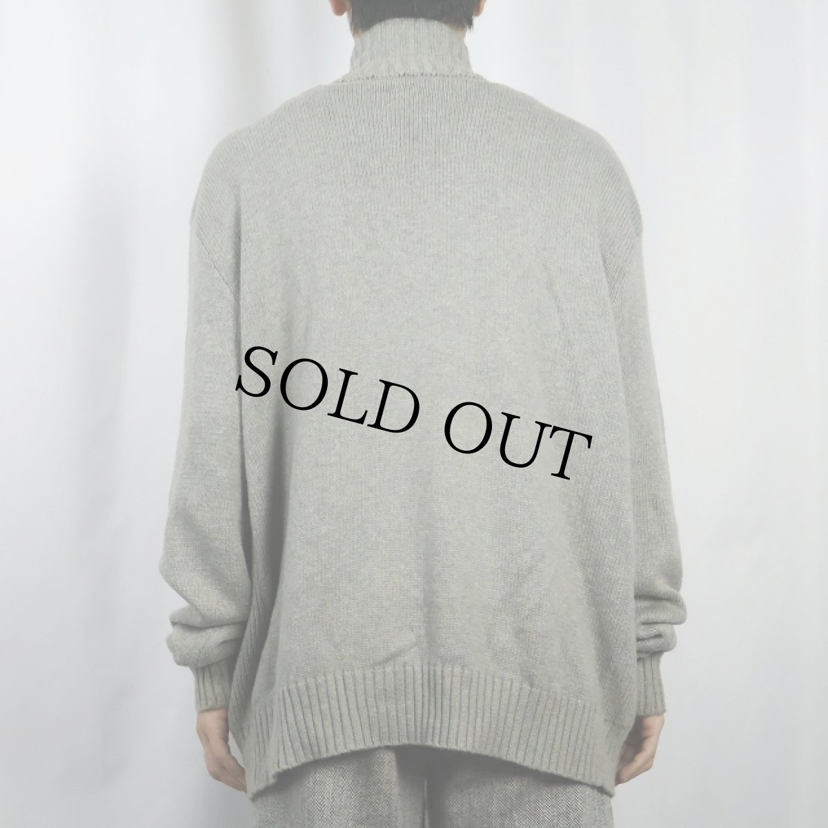 画像3: POLO Ralph Lauren ハイネック コットンニット ダブルジップジャケット M (3)