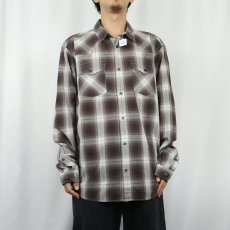 画像2: 2011AW Patagonia "ORGANIC COTTON" オンブレーチェック柄 コットンシャツ L (2)