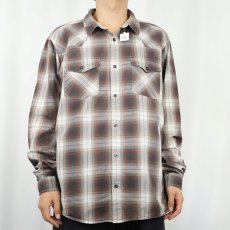 画像2: 2011AW Patagonia "ORGANIC COTTON" オンブレーチェック柄 コットンシャツ L (2)