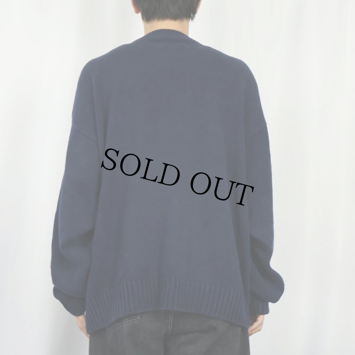 画像3: 90's Eddie Bauer コットンニットセーター NAVY L (3)