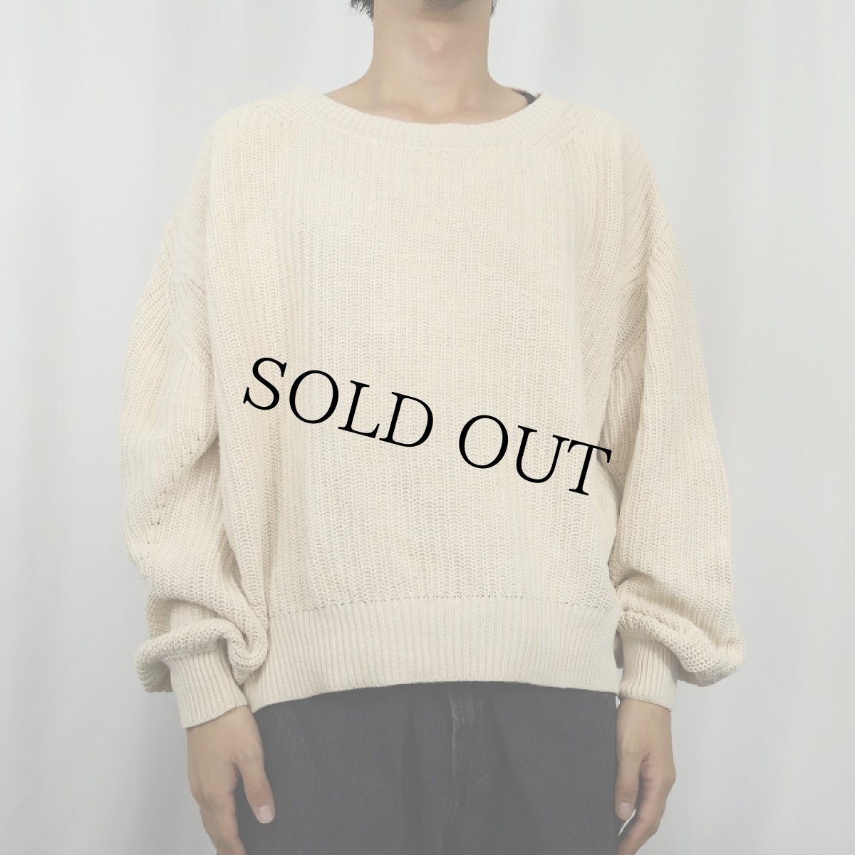 画像2: GAP ボリュームスリーブ コットンニットセーター L (2)