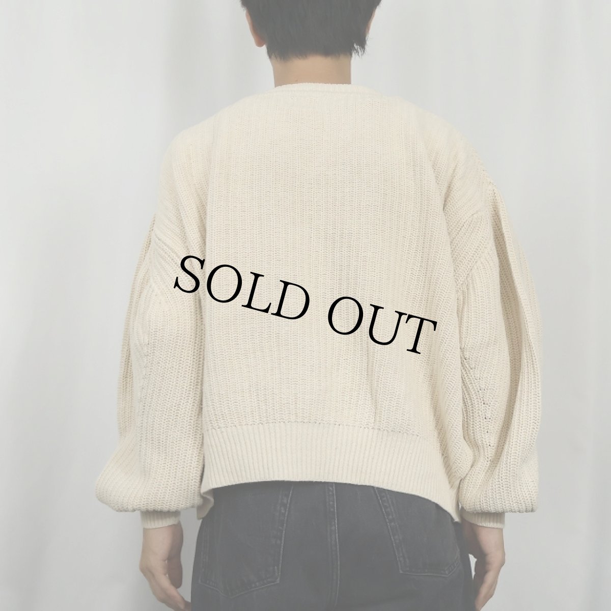 画像3: GAP ボリュームスリーブ コットンニットセーター L (3)