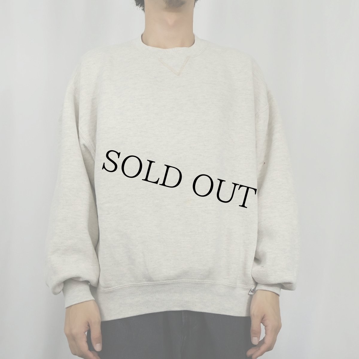 画像2: 90's RUSSELL ATHLETIC USA製 前V無地スウェット L (2)