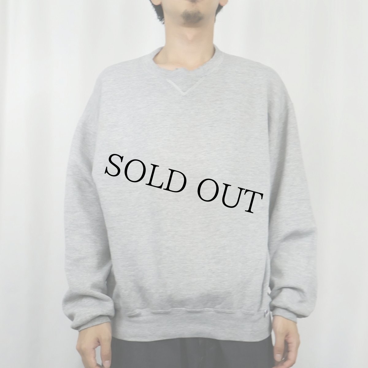 画像2: 90's RUSSELL ATHLETIC USA製 前V無地スウェット L (2)