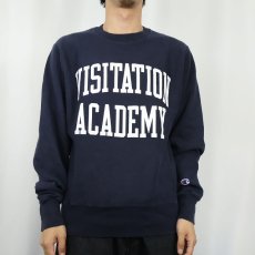 画像2: Champion REVERSE WEAVE "VISITATION ACADEMY" プリントスウェット NAVY S (2)