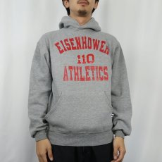 画像2: 90's RUSSELL ATHLETIC USA製 "EISENHOWER ATHLETICS" プリントスウェットフーディー M (2)