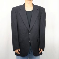 画像2: 〜90's Burberry's ストライプ柄 ウールテーラードジャケット BLACK (2)