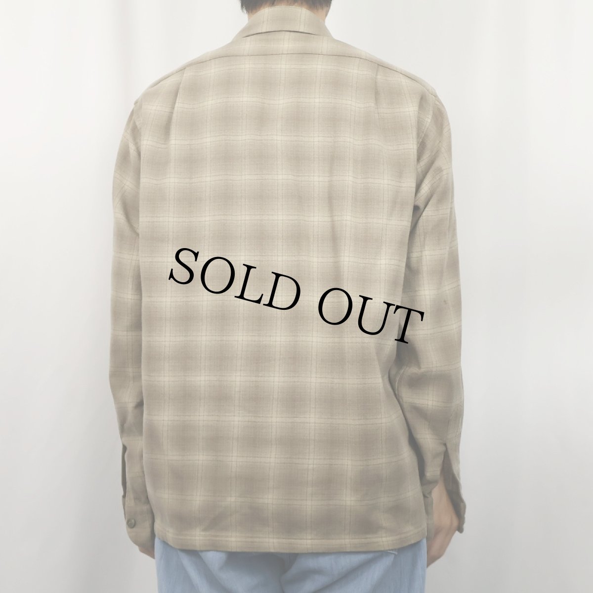 画像3: 70〜80's PENDLETON オンブレーチェック柄 ウールオープンカラーシャツ M (3)