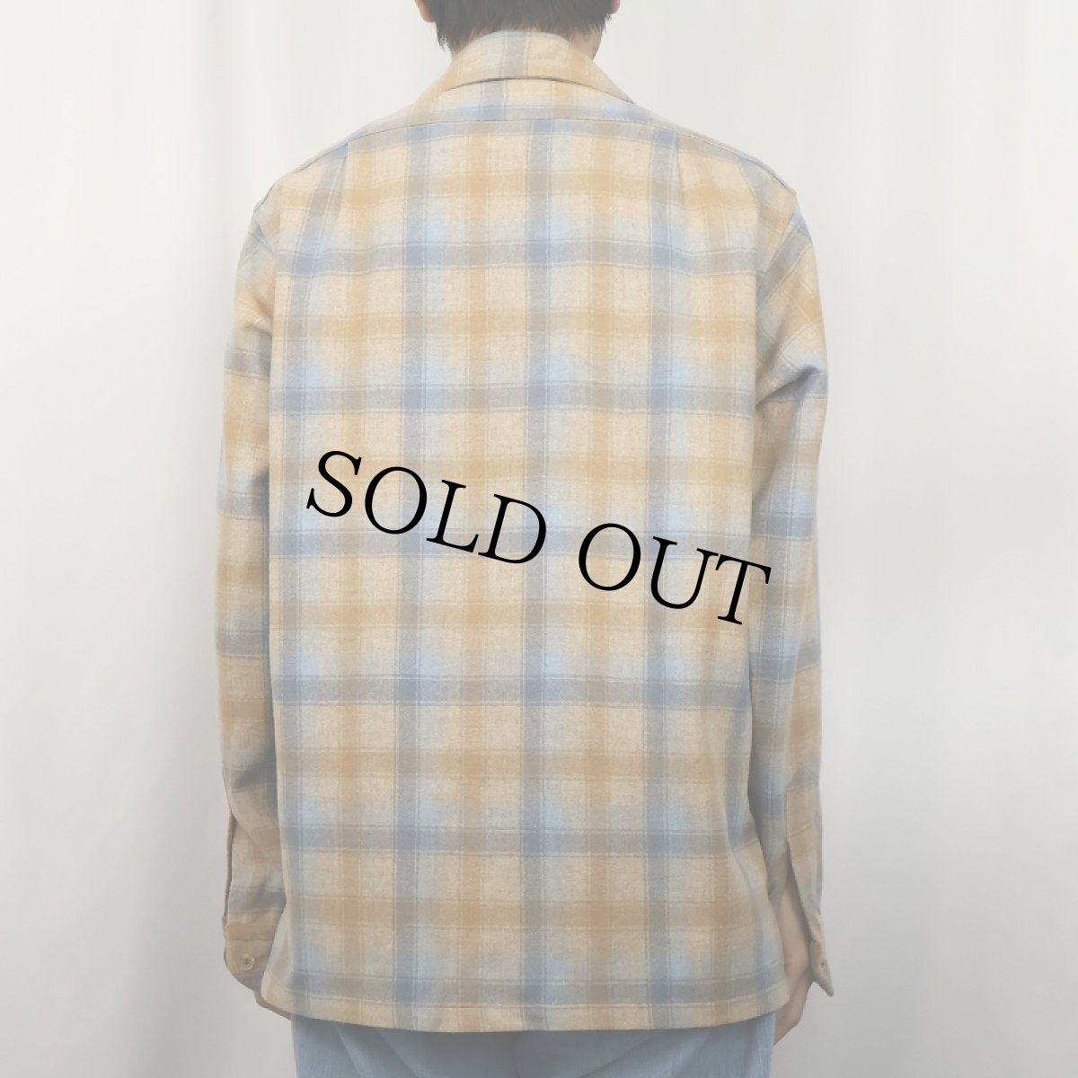 画像3: 70's PENDLETON USA製 チェック柄 ウールオープンカラーシャツ M (3)