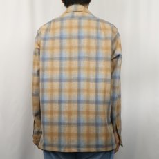 画像3: 70's PENDLETON USA製 チェック柄 ウールオープンカラーシャツ M (3)