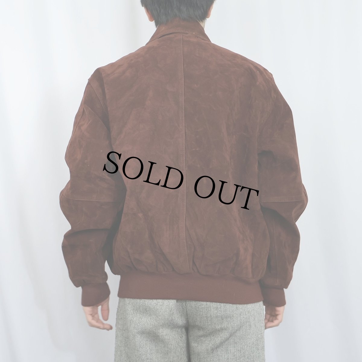 画像3: ITALY製 フェイクスエード ベロアジャケット L (3)