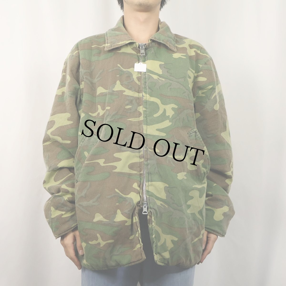 画像2: 80's Black Sheep カモ柄 キルティングライナー 中綿入りジャケット XL (2)