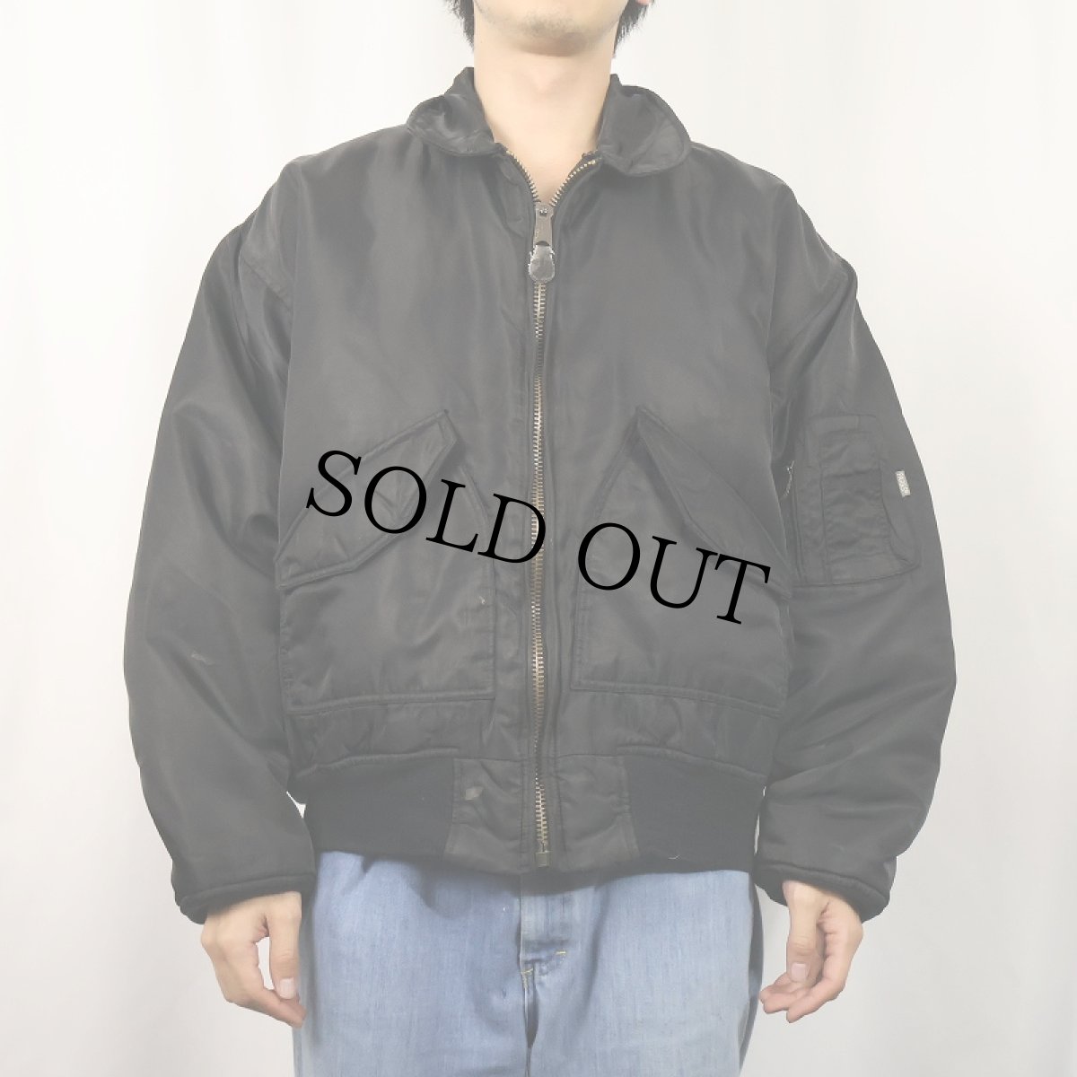 画像2: "CWU-45/P TYPE" フライトジャケット BLACK MEDIUM (2)