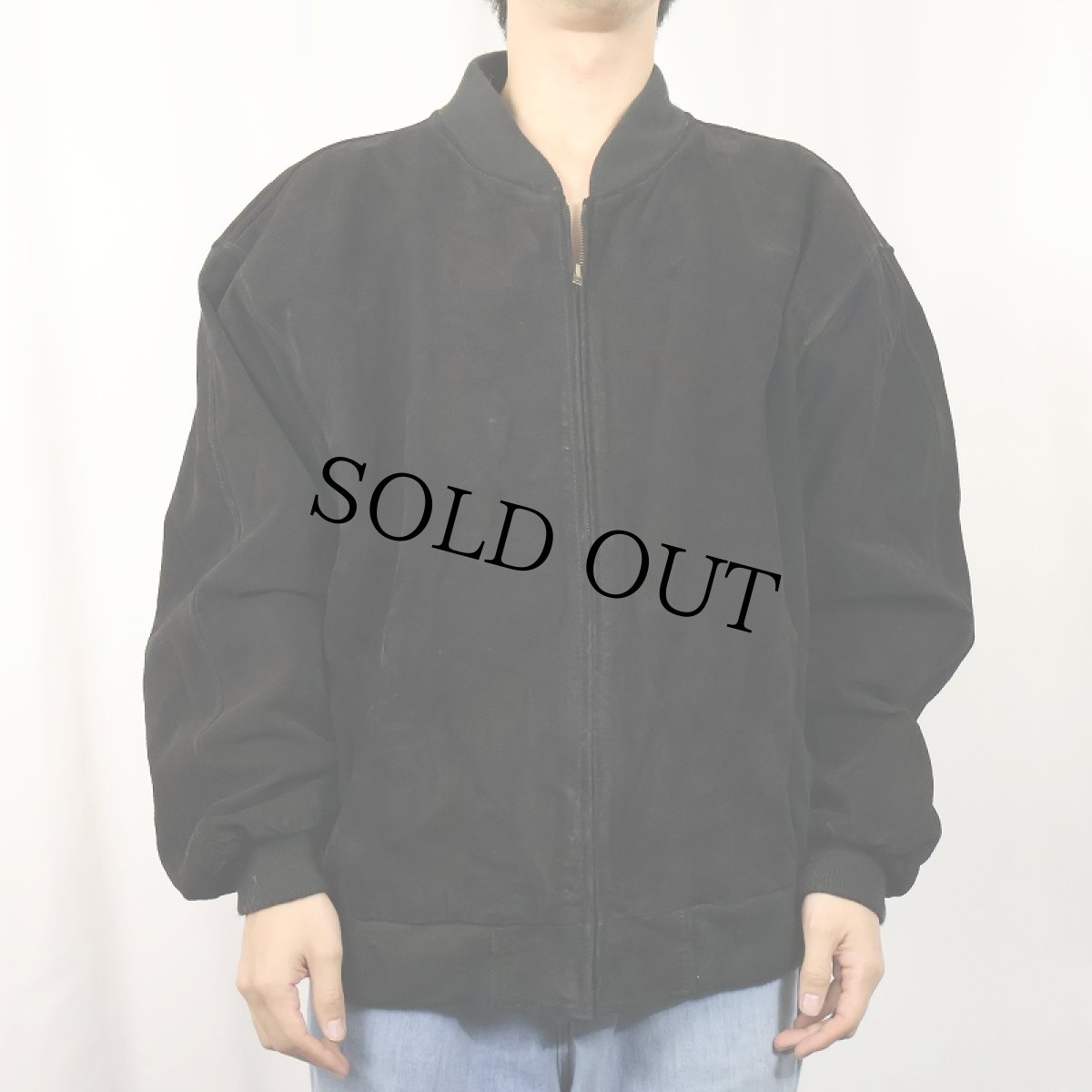 画像2: スエードレザージャケット BLACK XXL (2)