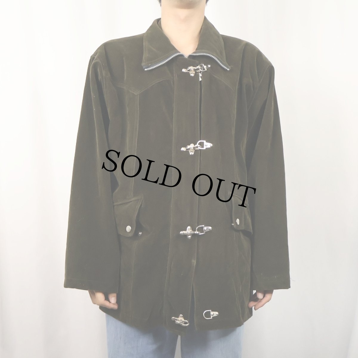 画像2: MINGLILAI ベロア ファイヤーマンジャケット XL (2)