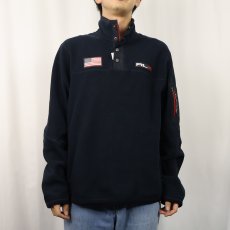 画像2: RLX POLO SPORT Ralph Lauren 星条旗 ハーフジップフリースジャケット NAVY L (2)