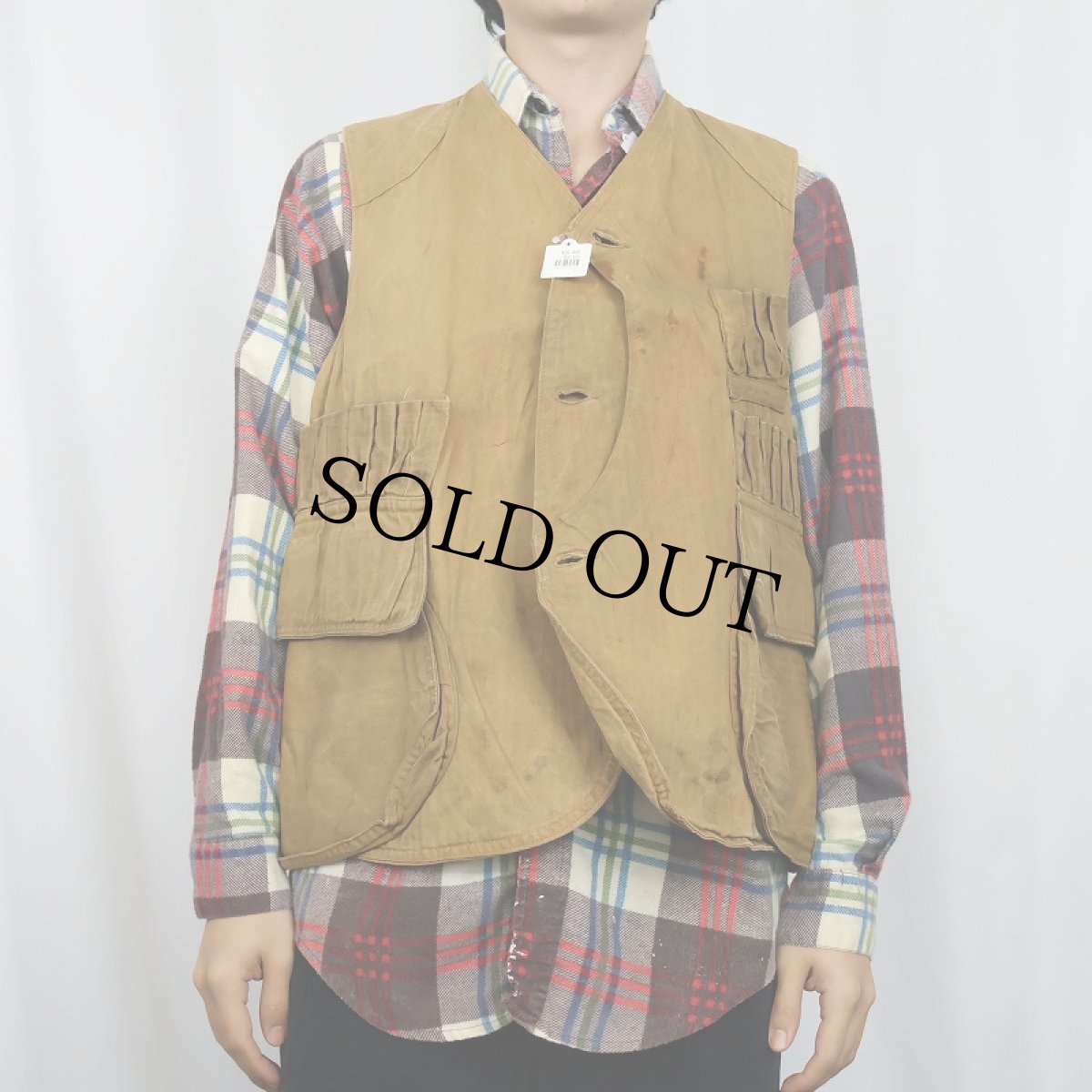 画像2: 30〜40's ハーフムーン HBT ハンティングベスト (2)