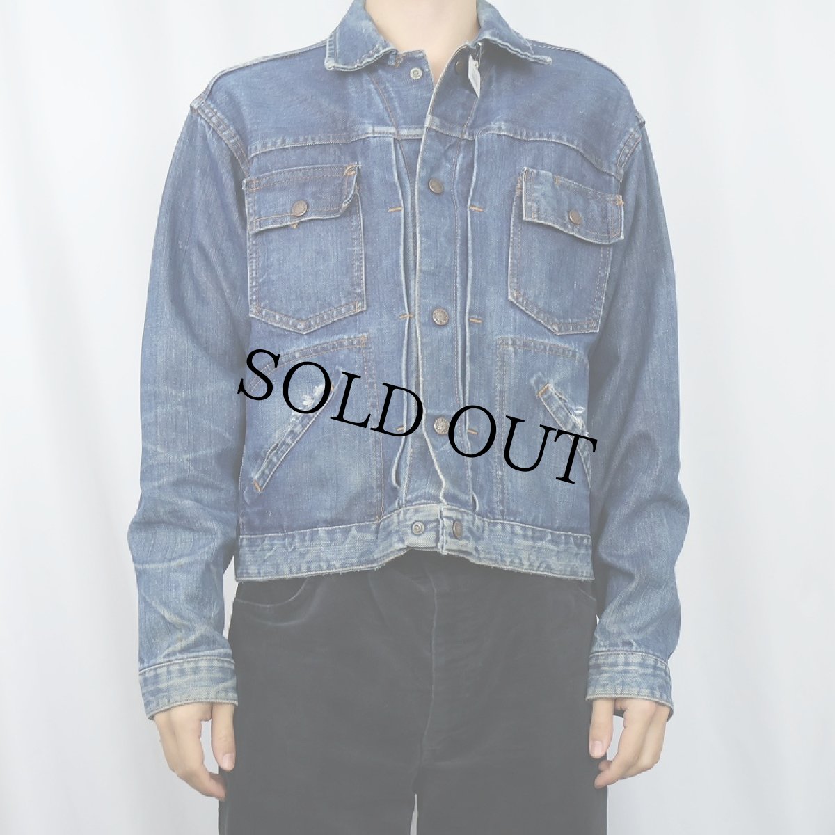 画像2: 60〜70's UNKNOWN 4ポケット デニムジャケット (2)