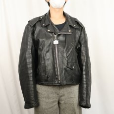 画像2: 70's キルティングライナー ダブルライダースジャケット (2)