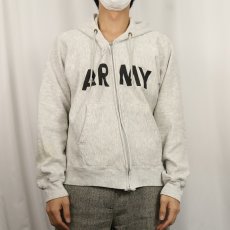 画像2: U.S.ARMY PFU ロゴプリント スウェットジップパーカー MEDIUM (2)