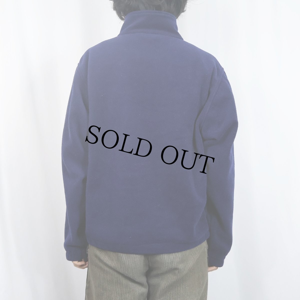 画像3: 90's Eddie Bauer ハーフジップ フリースジャケット NAVY M (3)