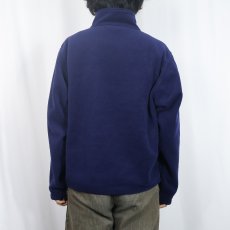 画像3: 90's Eddie Bauer ハーフジップ フリースジャケット NAVY M (3)