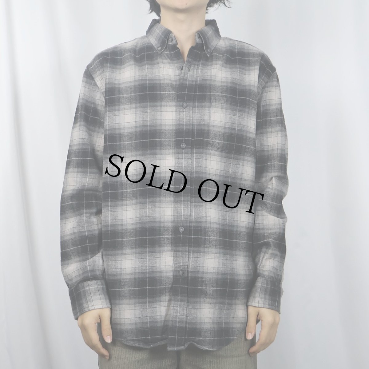 画像2: PENDLETON "MASON" オンブレーチェック柄 コットンボタンダウンシャツ M (2)