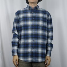 画像2: PENDLETON "MASON" オンブレーチェック柄 コットンボタンダウンシャツ M (2)