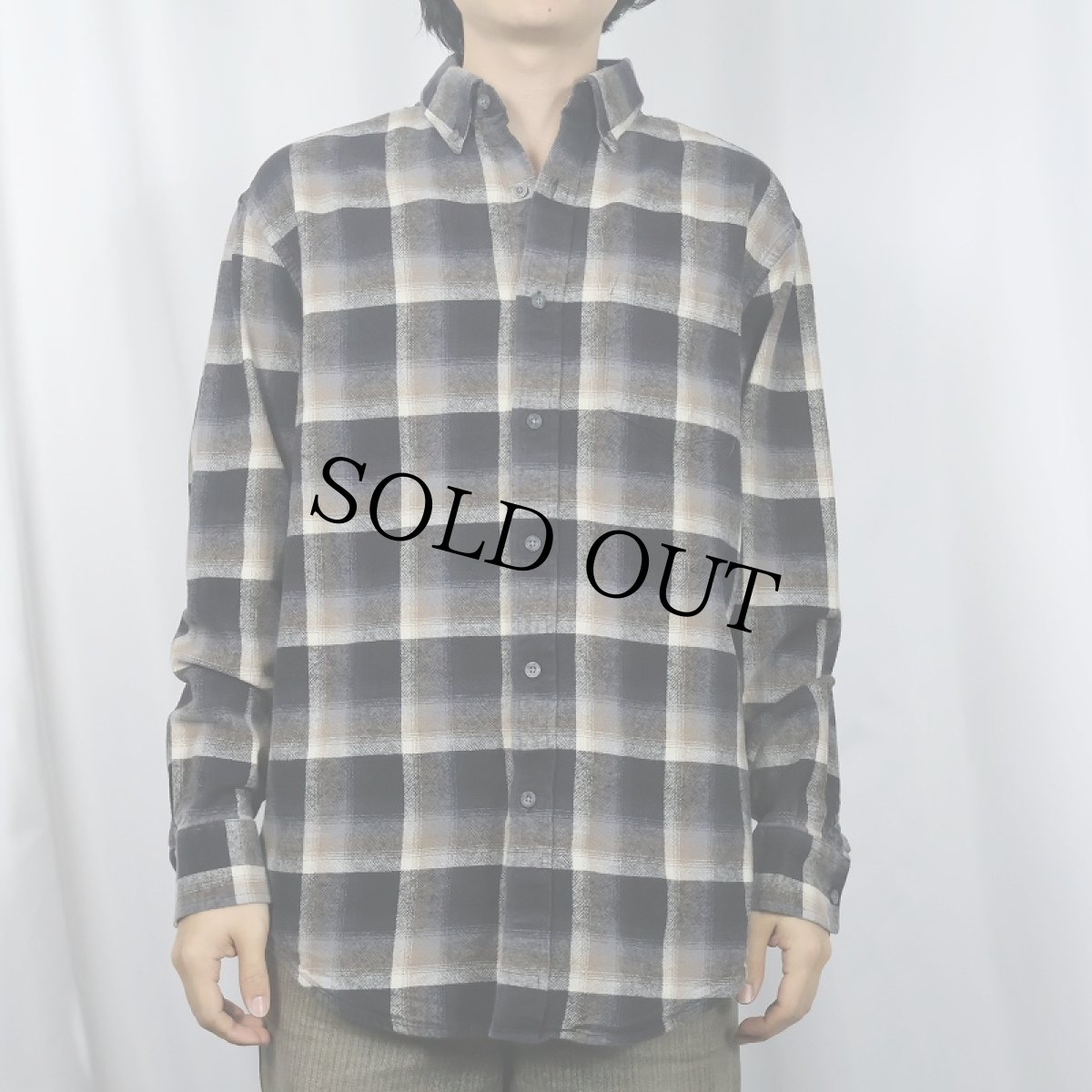 画像2: PENDLETON "MASON" オンブレーチェック柄 コットンボタンダウンシャツ M (2)