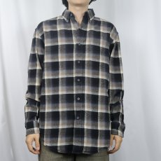 画像2: PENDLETON "MASON" オンブレーチェック柄 コットンボタンダウンシャツ M (2)