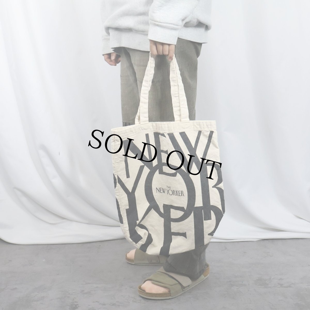 画像2: THE NEW YORKER ロゴプリント キャンバストートバッグ (2)