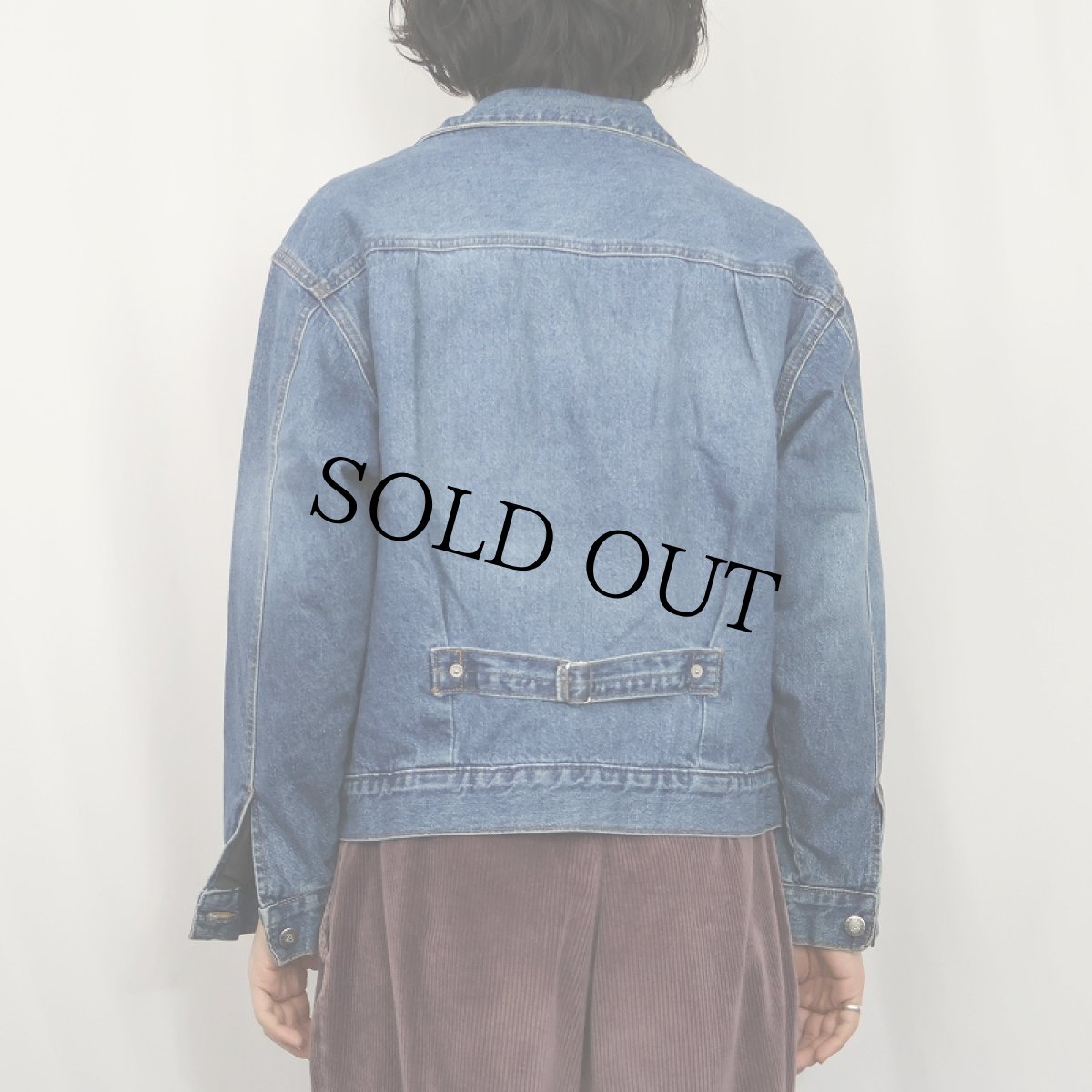 画像3: 90's GUESS USA製 ボアライナー 針刺しシンチバック デニムジャケット L (3)