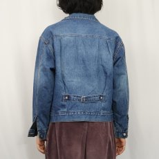 画像3: 90's GUESS USA製 ボアライナー 針刺しシンチバック デニムジャケット L (3)